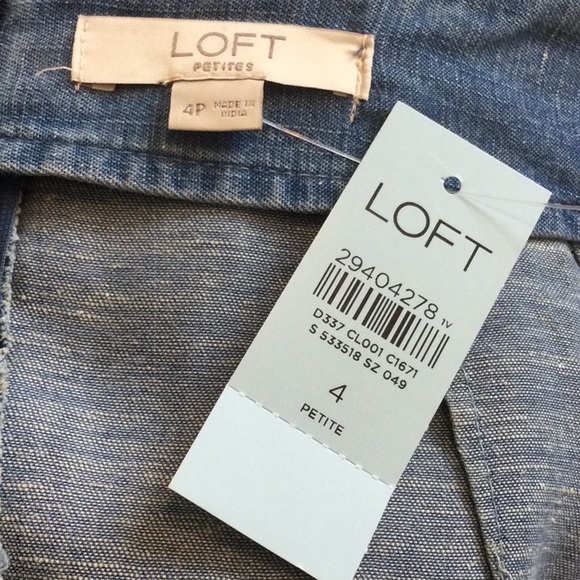 NWT LOFT Chambray Distressed Skirt Sz 4P - Picture 6 of 6